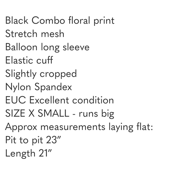 FREE PEOPLE Wildflower Mesh Blouson Top Ruffle Long Sleeve Oversized XS 2 4 6 - Picture 4 of 8